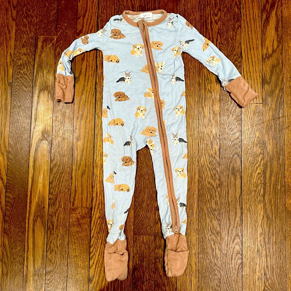 Angel Dear Footie- size 12-18mo - puppy dog print